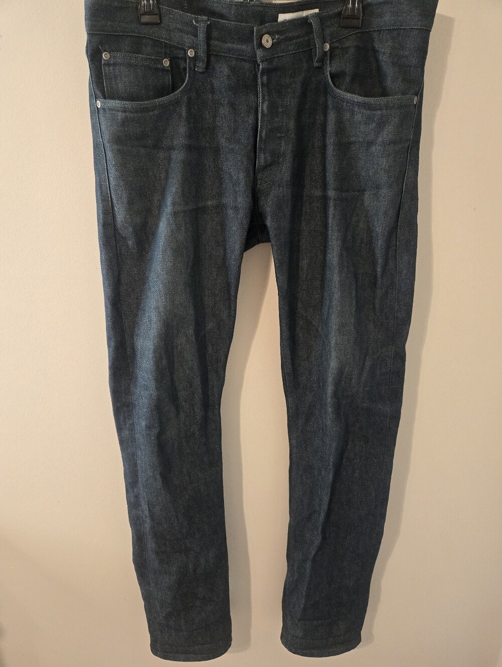 Gustin Mens 36 Raw Selvedge Denim Jeans Straight Leg Made in USA Dark Wash